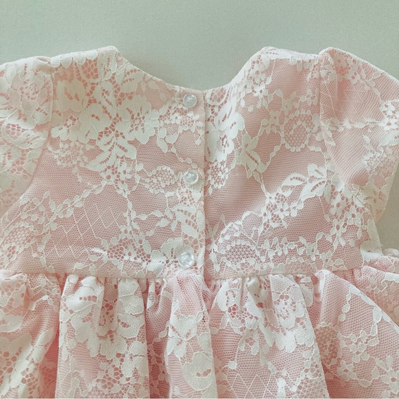 Mia & Mimi Baby Girl 18 Months Pink Lace Dress Special Occasions - Picture 9 of 11